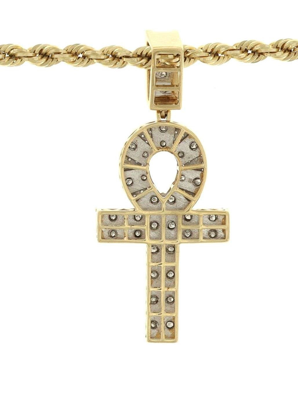 10kt Yellow & White Gold Diamond Ankh Pendant